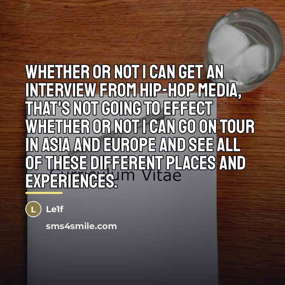 “Whether or not I can get an interview from hip-hop…” quote by Le1f