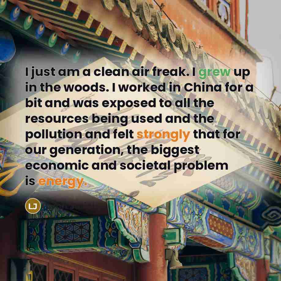 “I just am a clean air freak. I grew up…” quote by Lynn Jurich