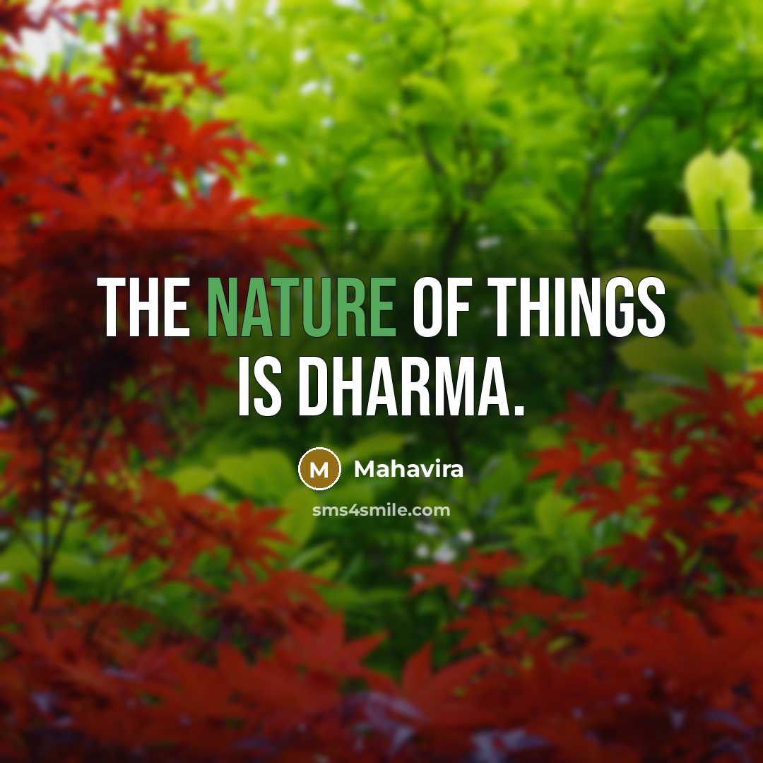“The nature of things is dharma.…” quote by Mahavira