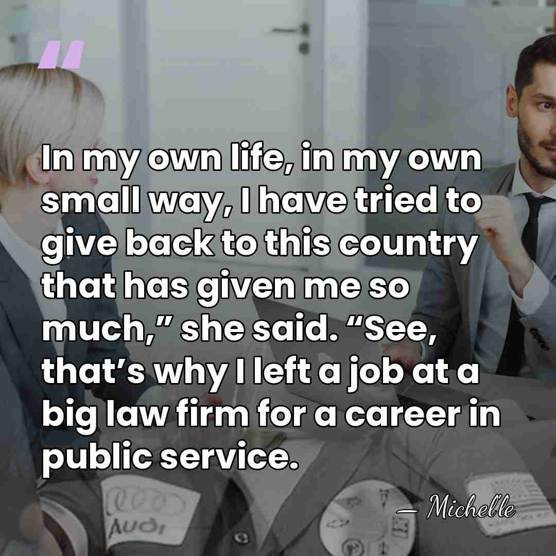 In my own life, in my own small way, I have tried&hellip; - Michel'le