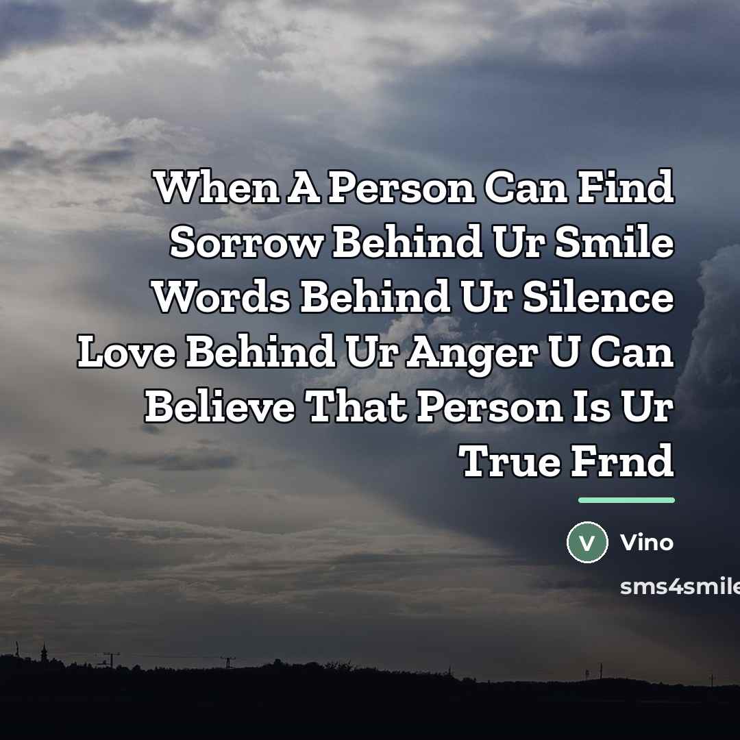 “When A Person Can Find Sorrow Behind Ur Smile Words…” quote by Vino