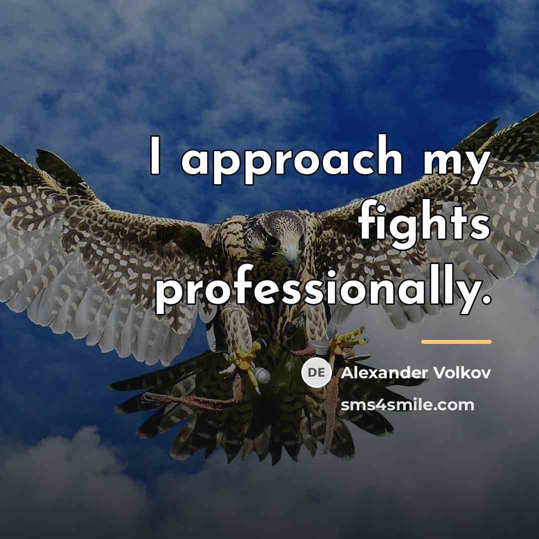 “I approach my fights professionally.…” quote by Alexander Volkov