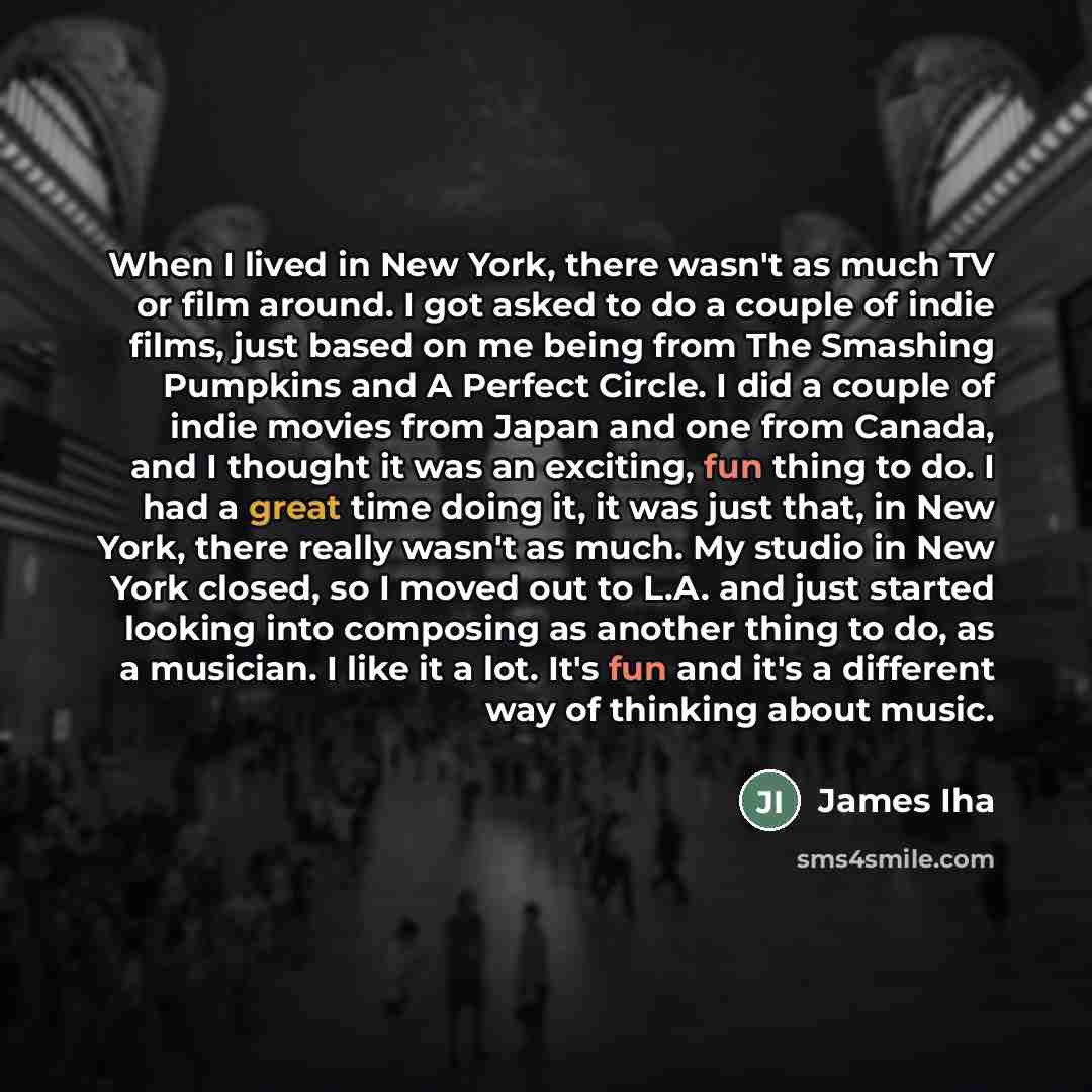 “When I lived in New York, there wasn't as much…” quote by James Iha