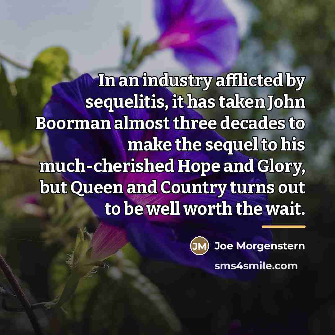 “In an industry afflicted by sequelitis, it has taken John…” quote by Joe Morgenstern