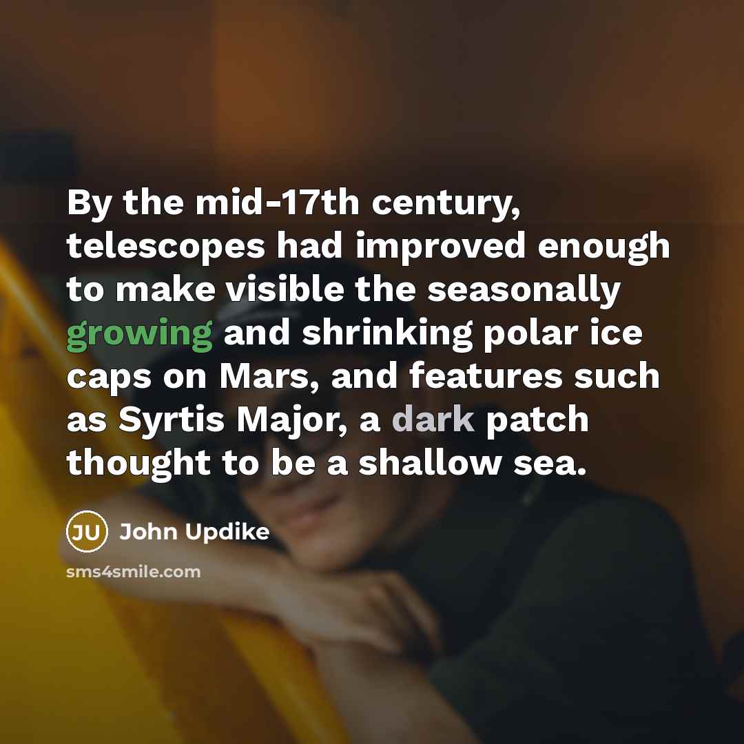 “By the mid-17th century, telescopes had improved enough to make…” quote by John Updike