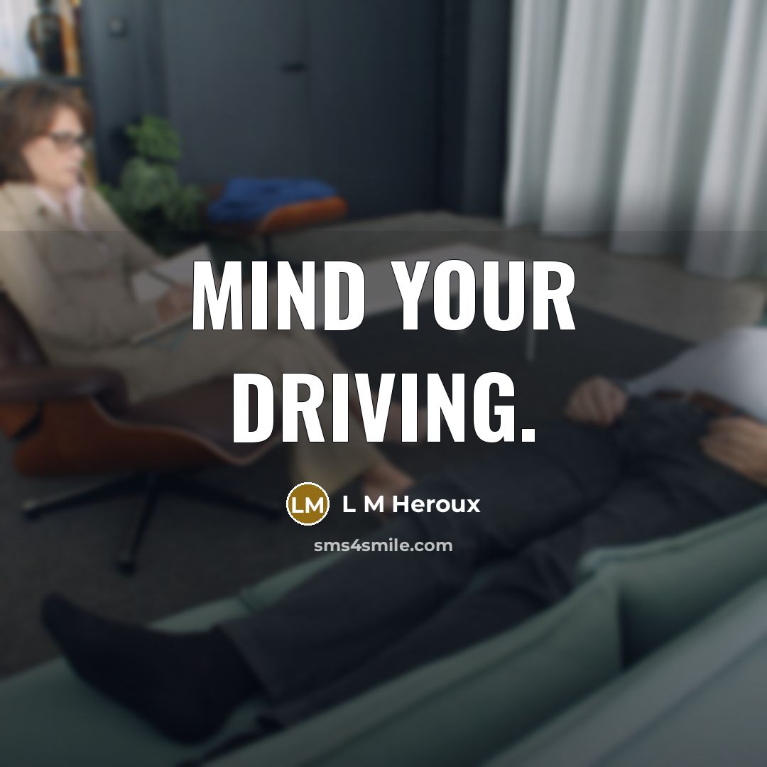 “Mind your driving.” quote by L M Heroux