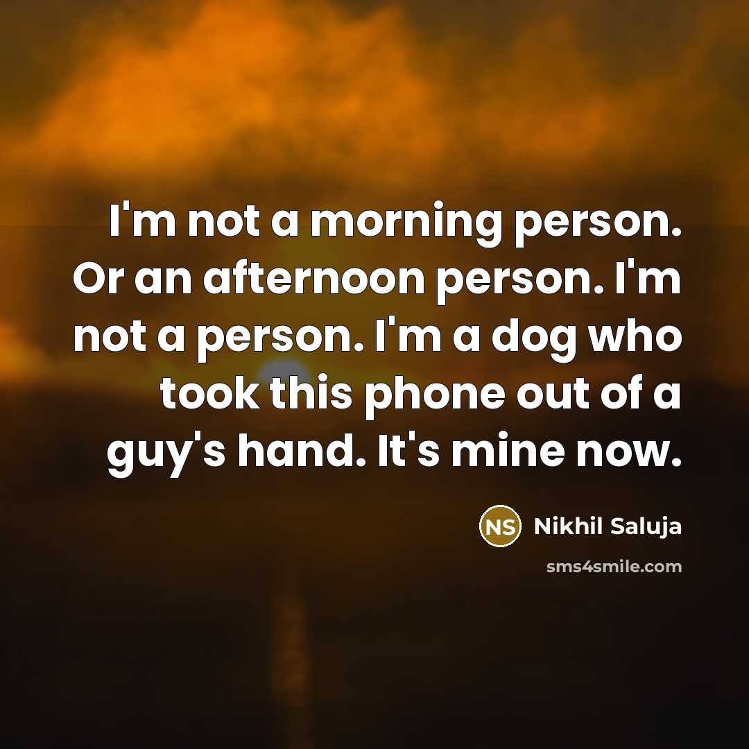 “I'm not a morning person. Or an afternoon person. I'm…” quote by Nikhil Saluja
