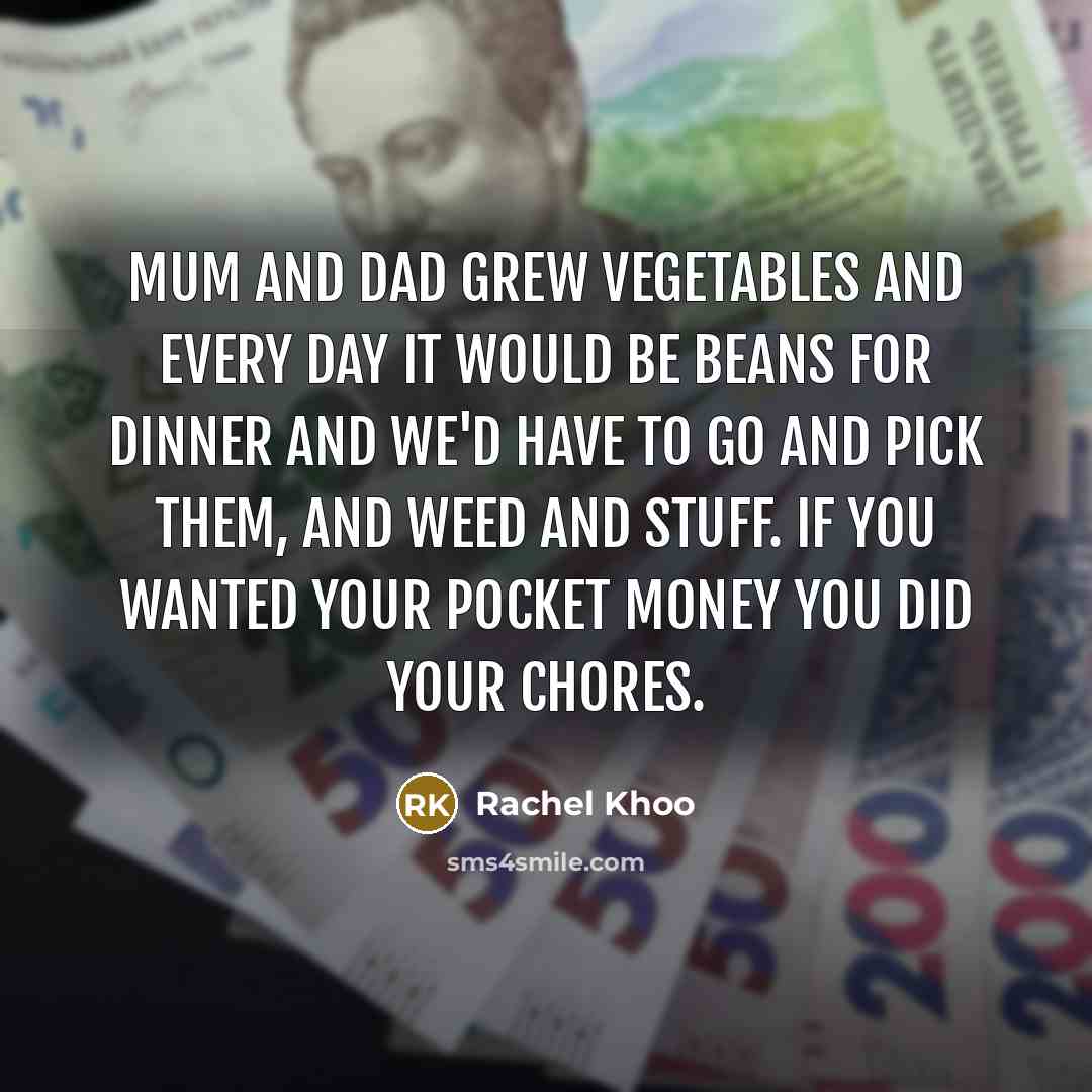 “Mum and Dad grew vegetables and every day it would…” quote by Rachel Khoo