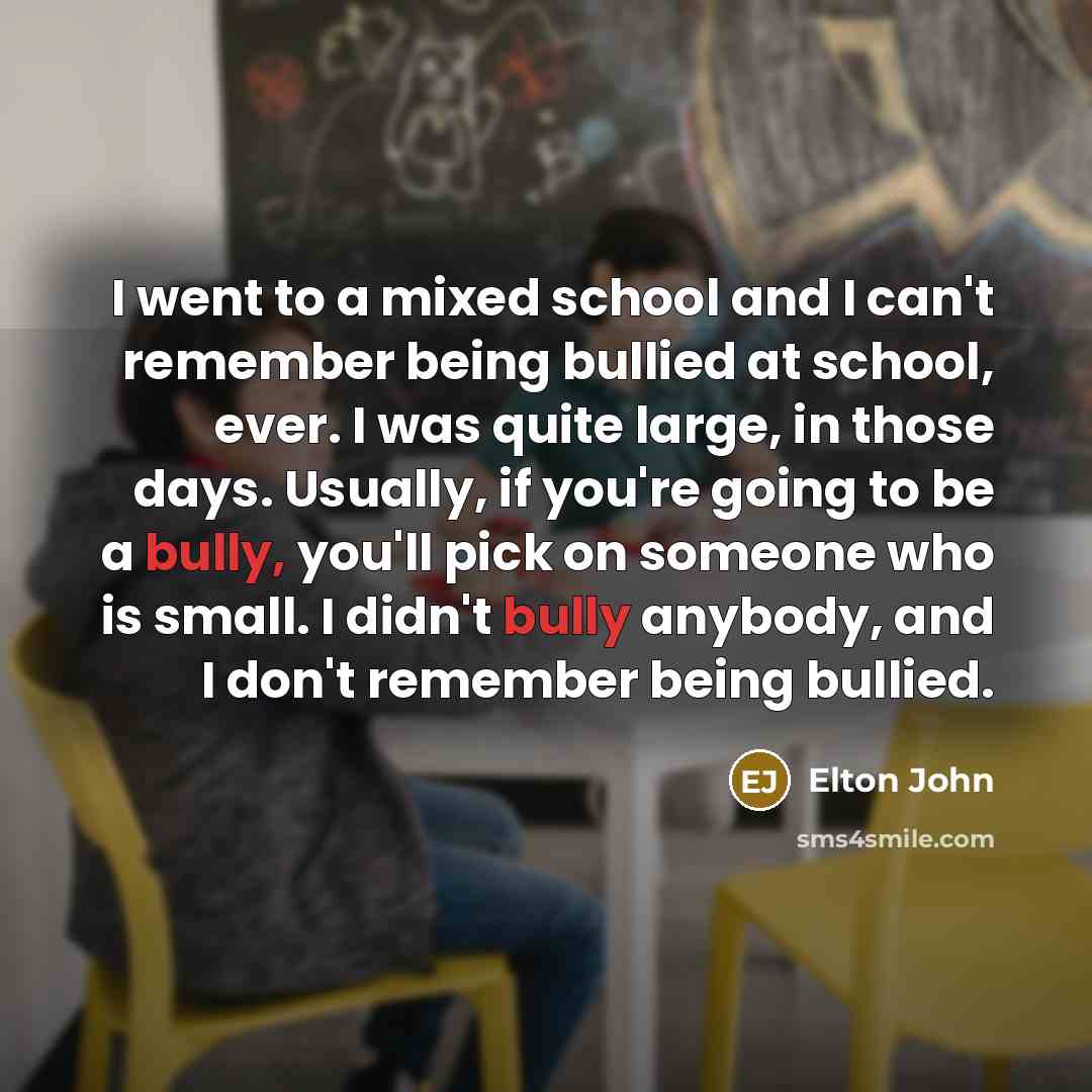 “I went to a mixed school and I can't remember…” quote by Elton John