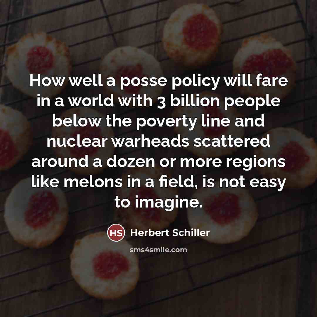 “How well a posse policy will fare in a world…” quote by Herbert Schiller