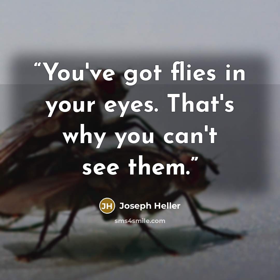 “You've got flies in your eyes. That's why you can't see them.” quote by Joseph Heller