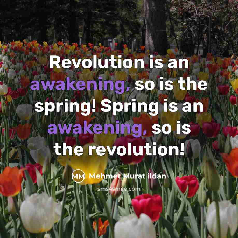 “Revolution is an awakening, so is the spring! Spring is…” quote by Mehmet Murat Ildan