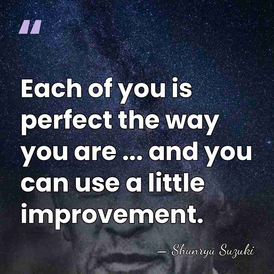 Each of you is perfect the way you are ... and you&hellip; - Shunryu Suzuki