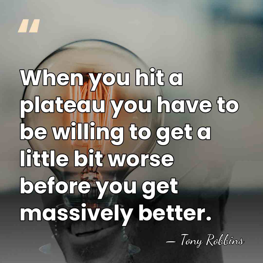 When you hit a plateau you have to be willing to get&hellip; - Tony Robbins