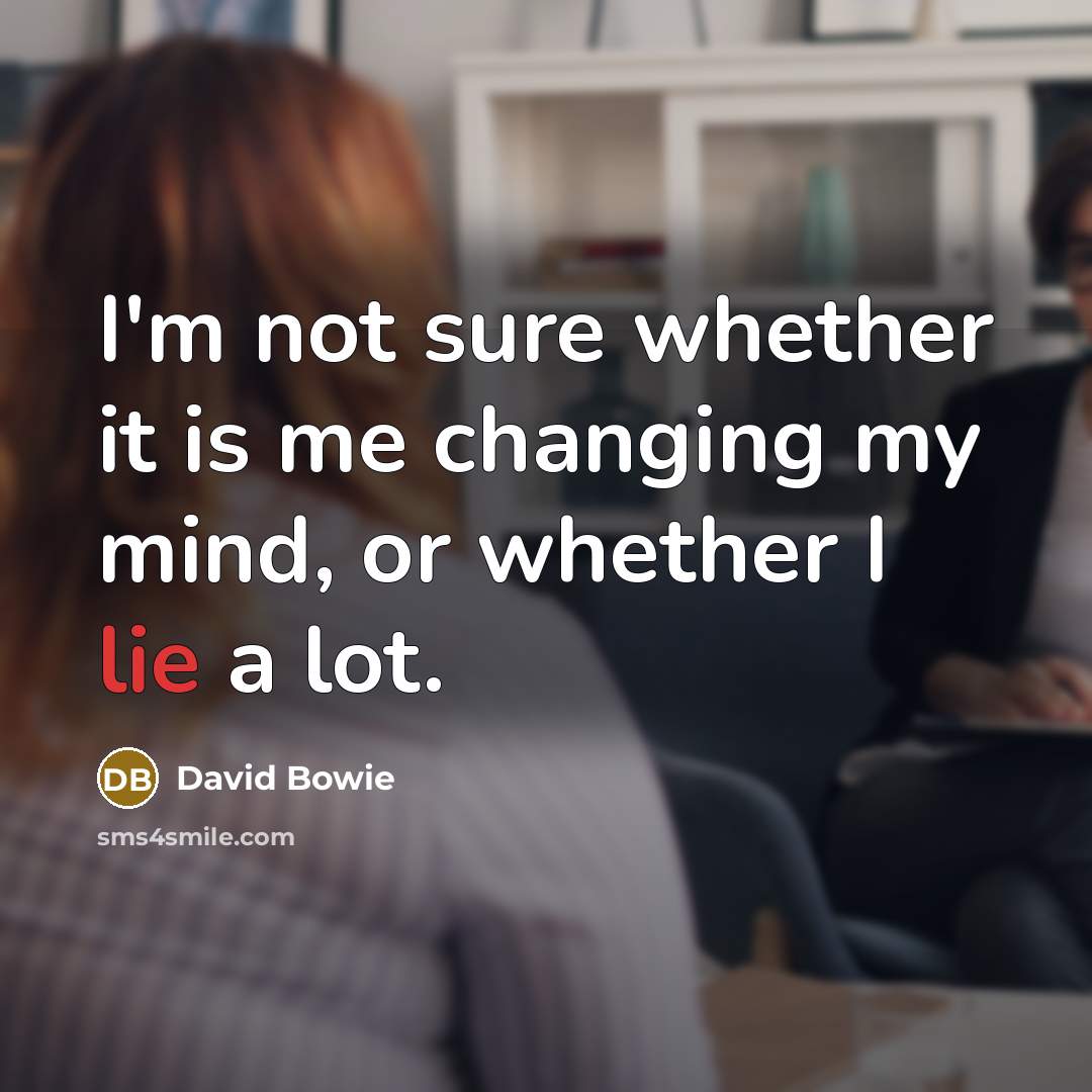 “I'm not sure whether it is me changing my mind,…” quote by David Bowie