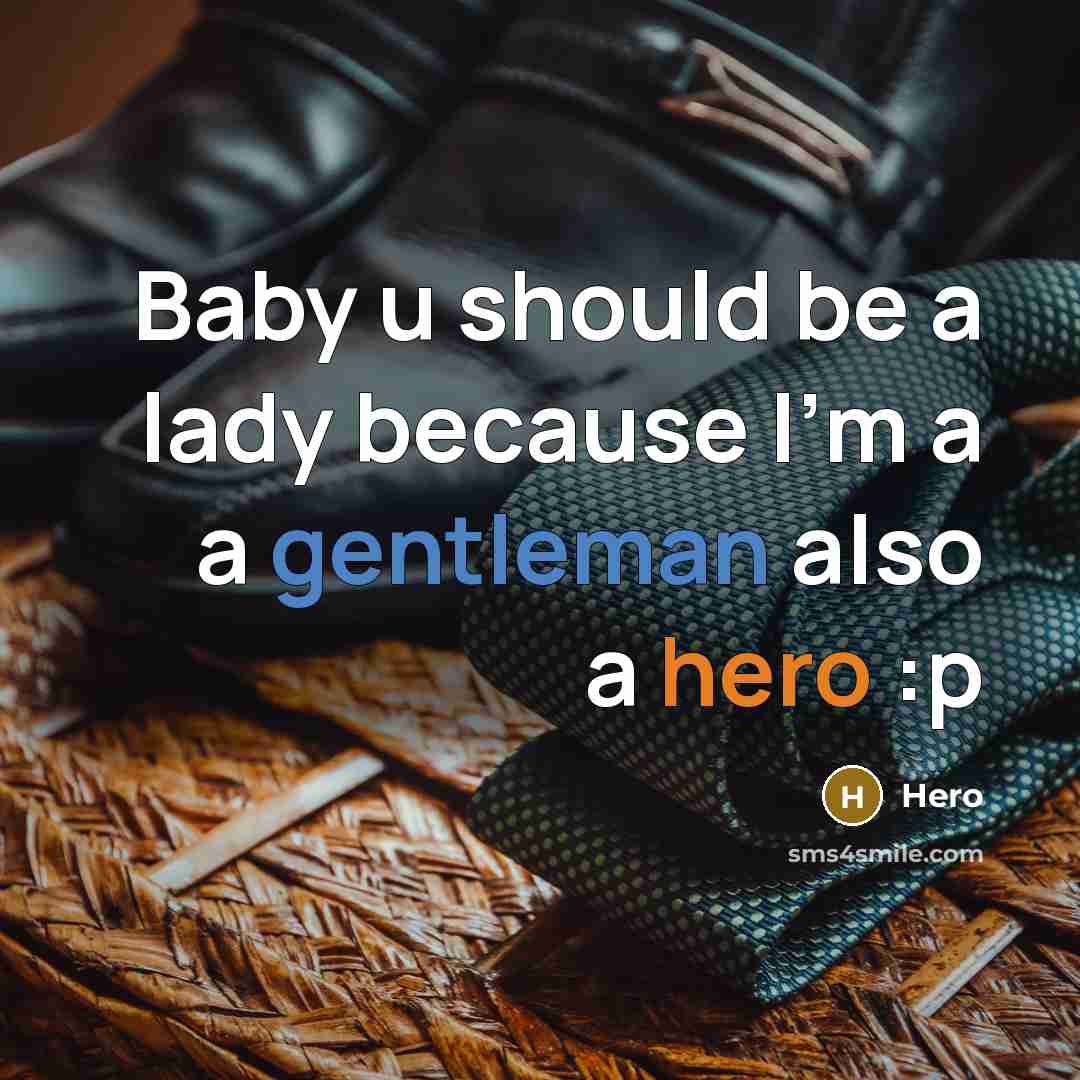 “Baby u should be a lady because I'm a a gentleman also a hero :p” quote by Hero