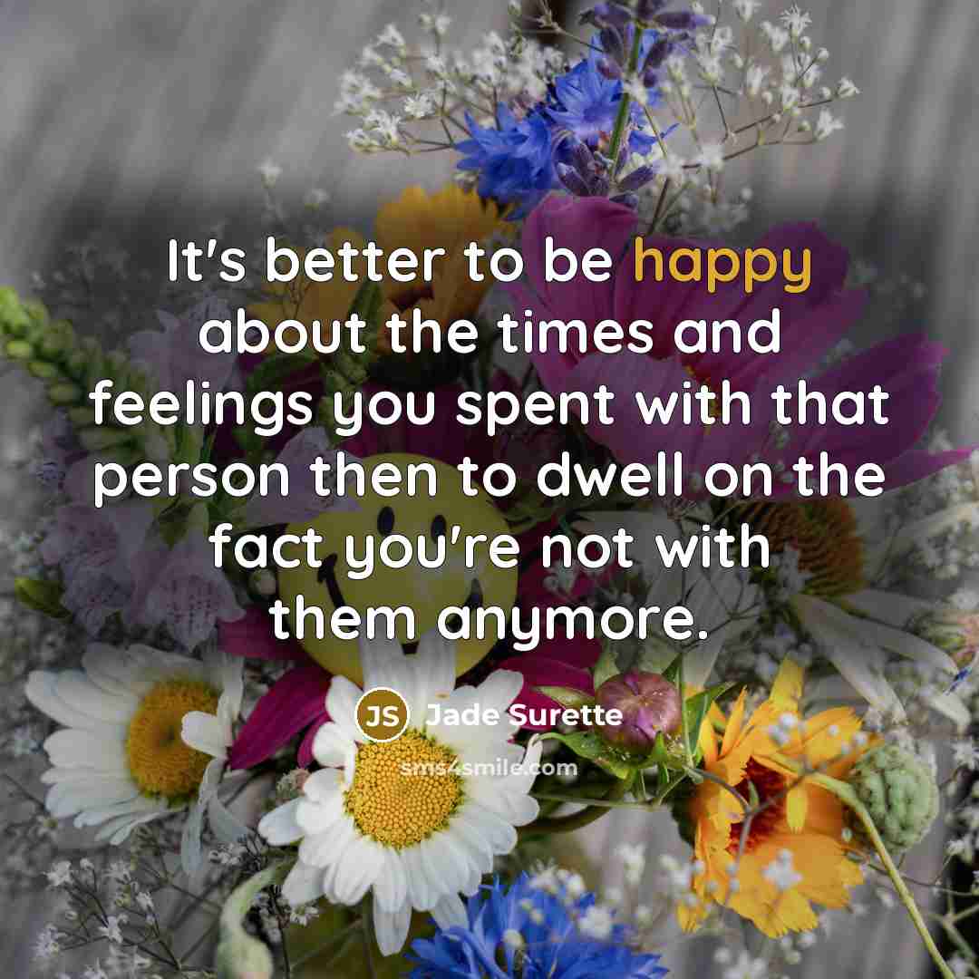 “It's better to be happy about the times and feelings…” quote by Jade Surette