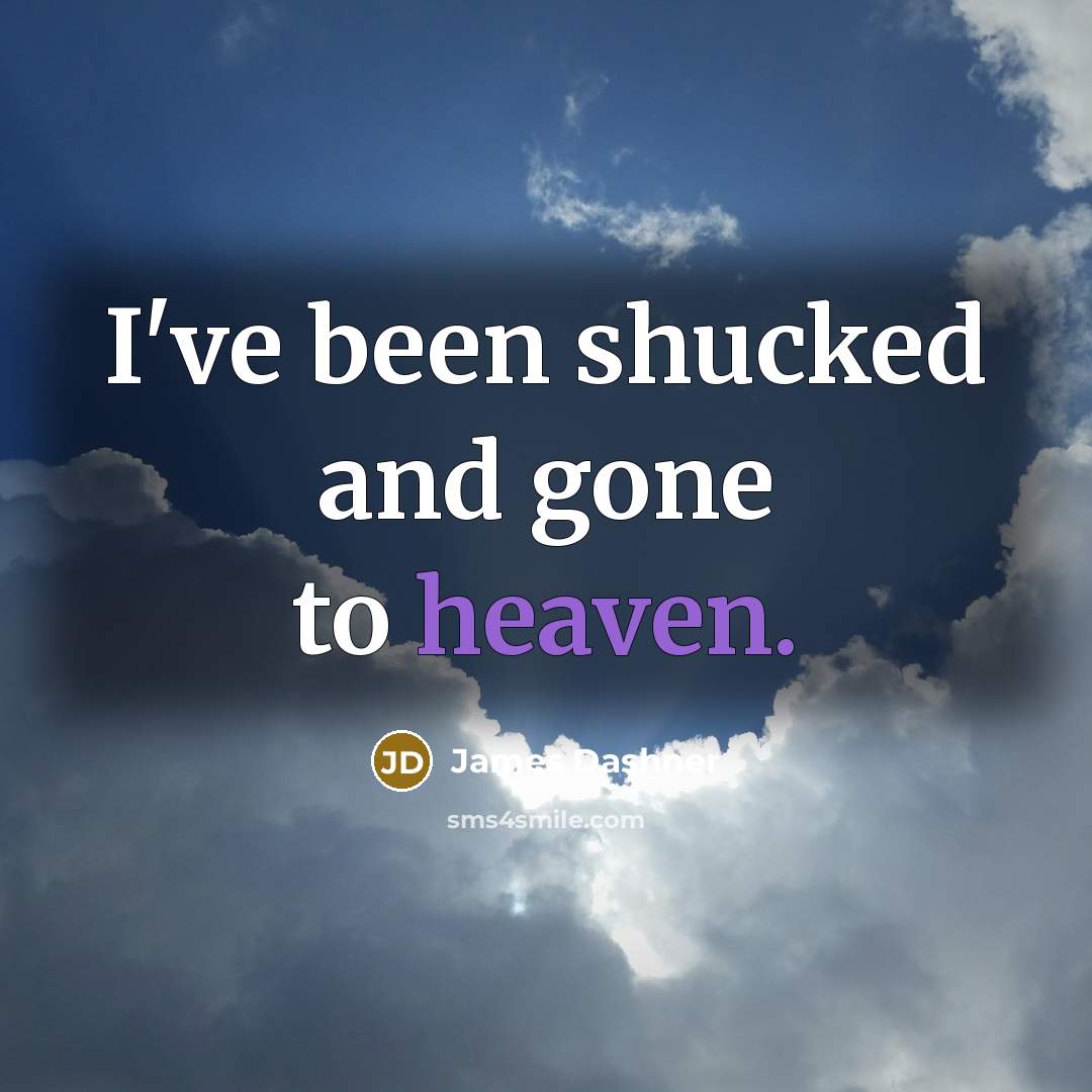 “I've been shucked and gone to heaven.…” quote by James Dashner