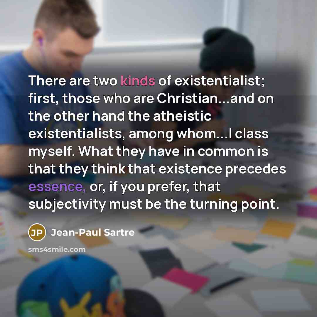 “There are two kinds of existentialist; first, those who are…” quote by Jean-Paul Sartre