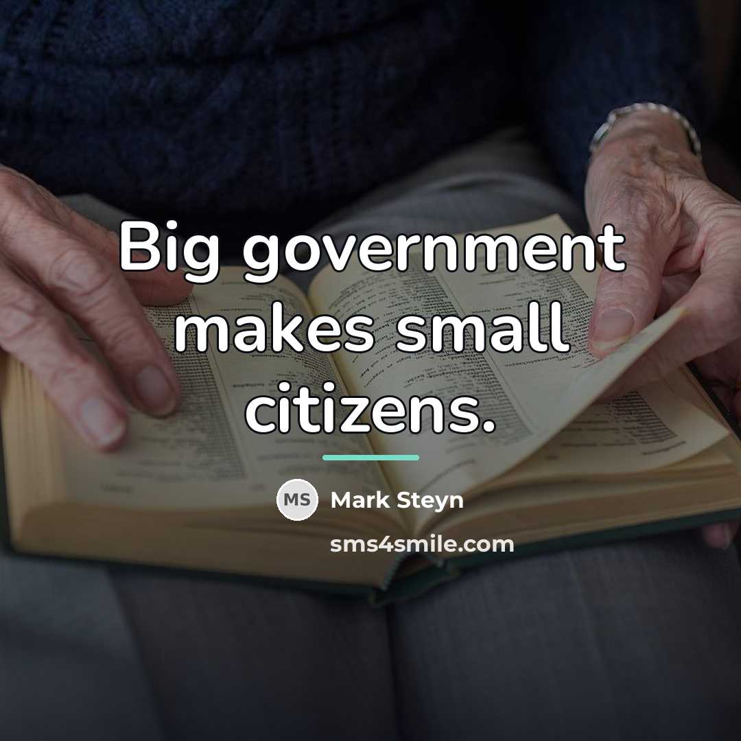 “Big government makes small citizens.…” quote by Mark Steyn