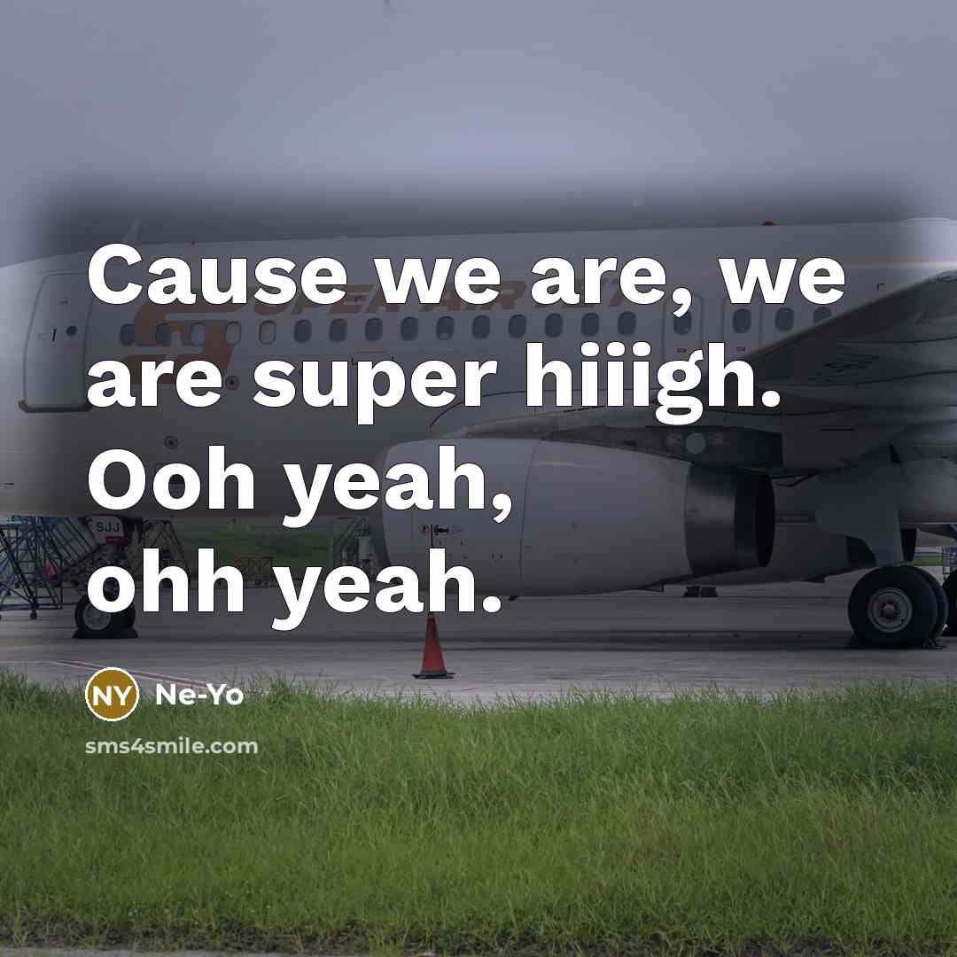 “Cause we are, we are super hiiigh. Ooh yeah, ohh yeah.” quote by Ne-yo