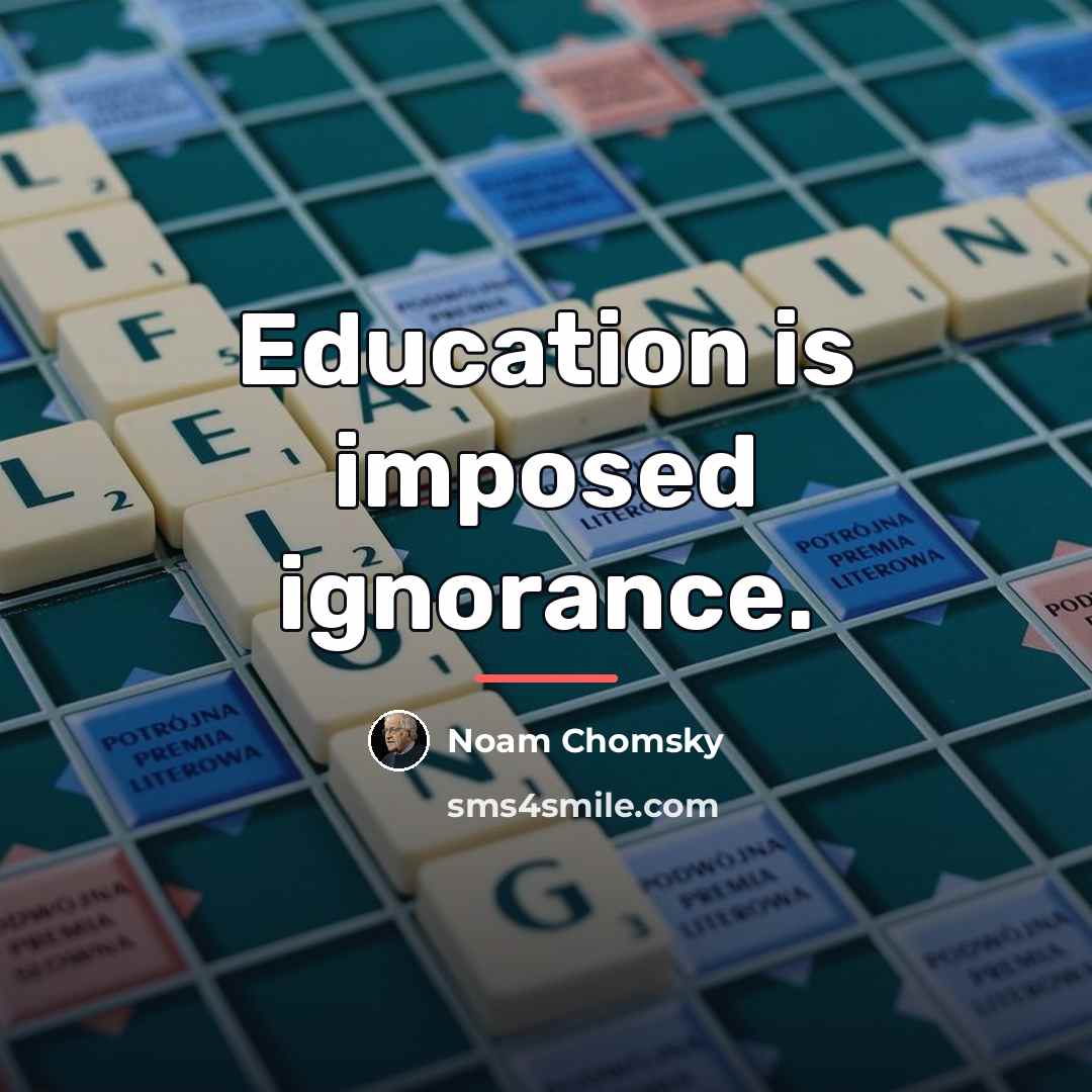 “Education is imposed ignorance.…” quote by Noam Chomsky