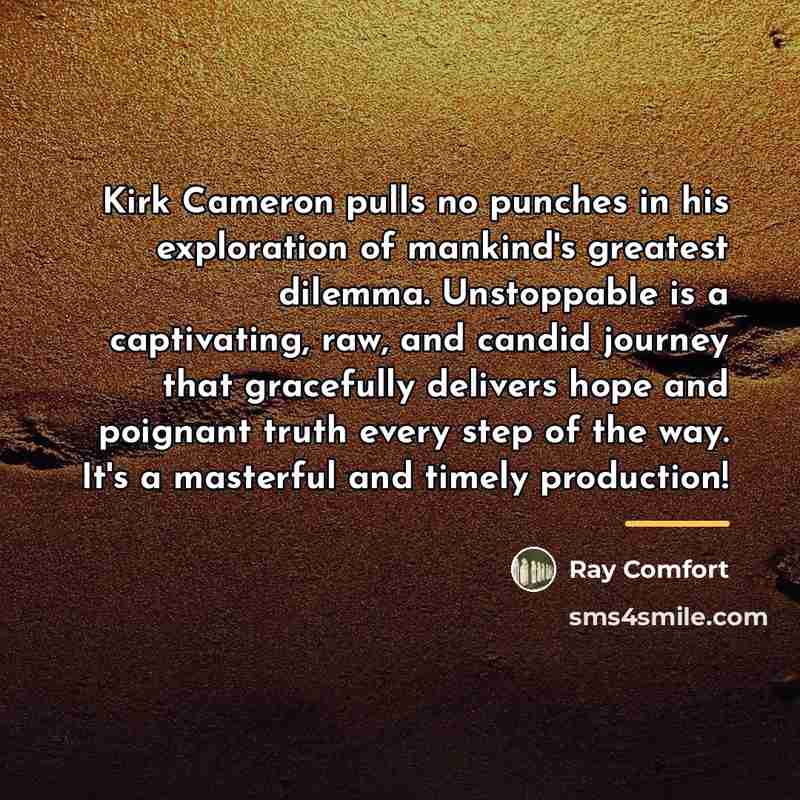 “Kirk Cameron pulls no punches in his exploration of mankind's…” quote by Ray Comfort