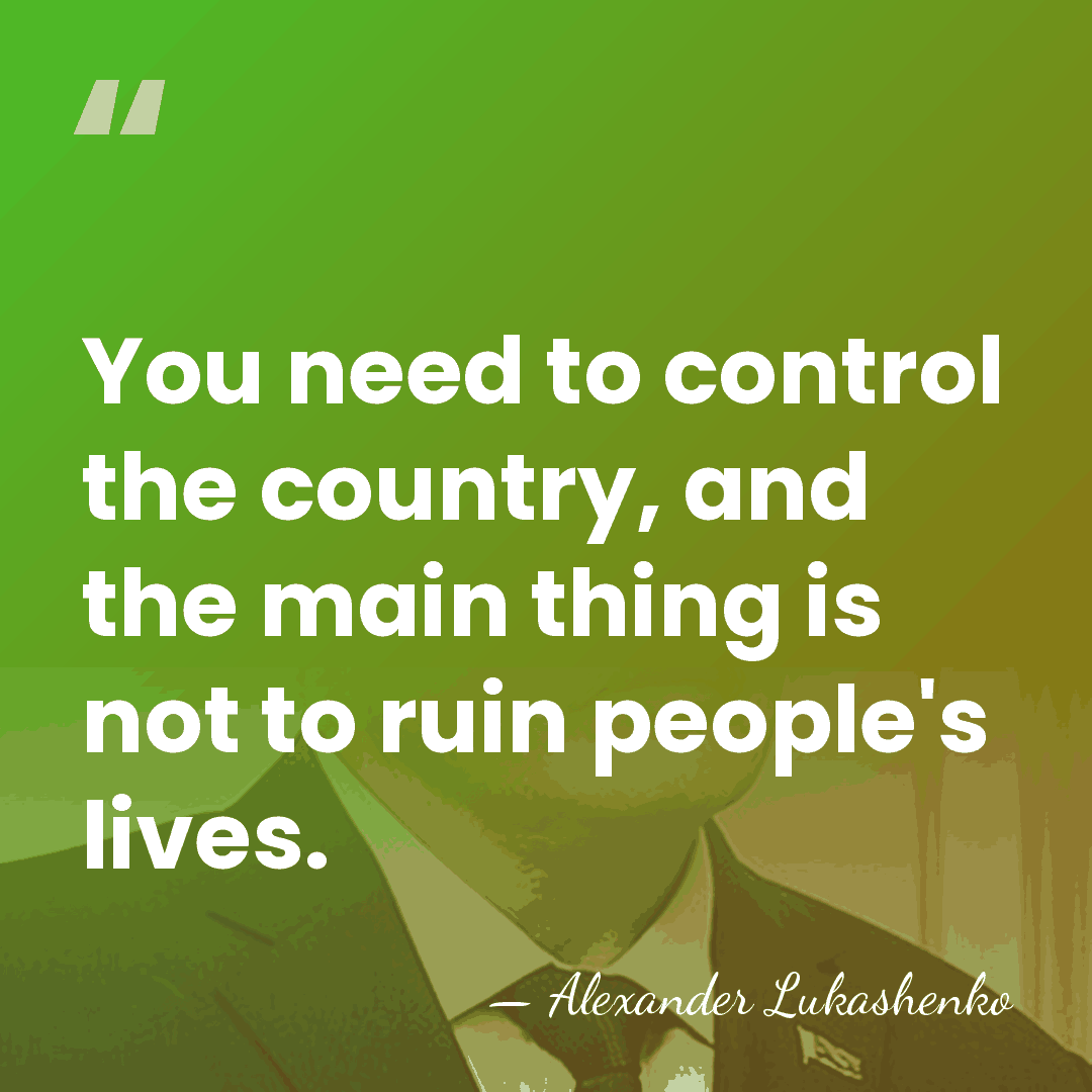 You need to control the country, and the main thing is not&hellip; - Alexander Lukashenko