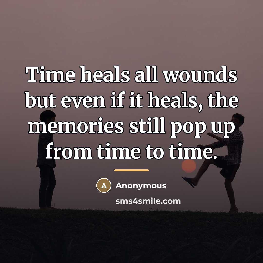 “Time heals all wounds but even if it heals, the…” quote by Anonymous