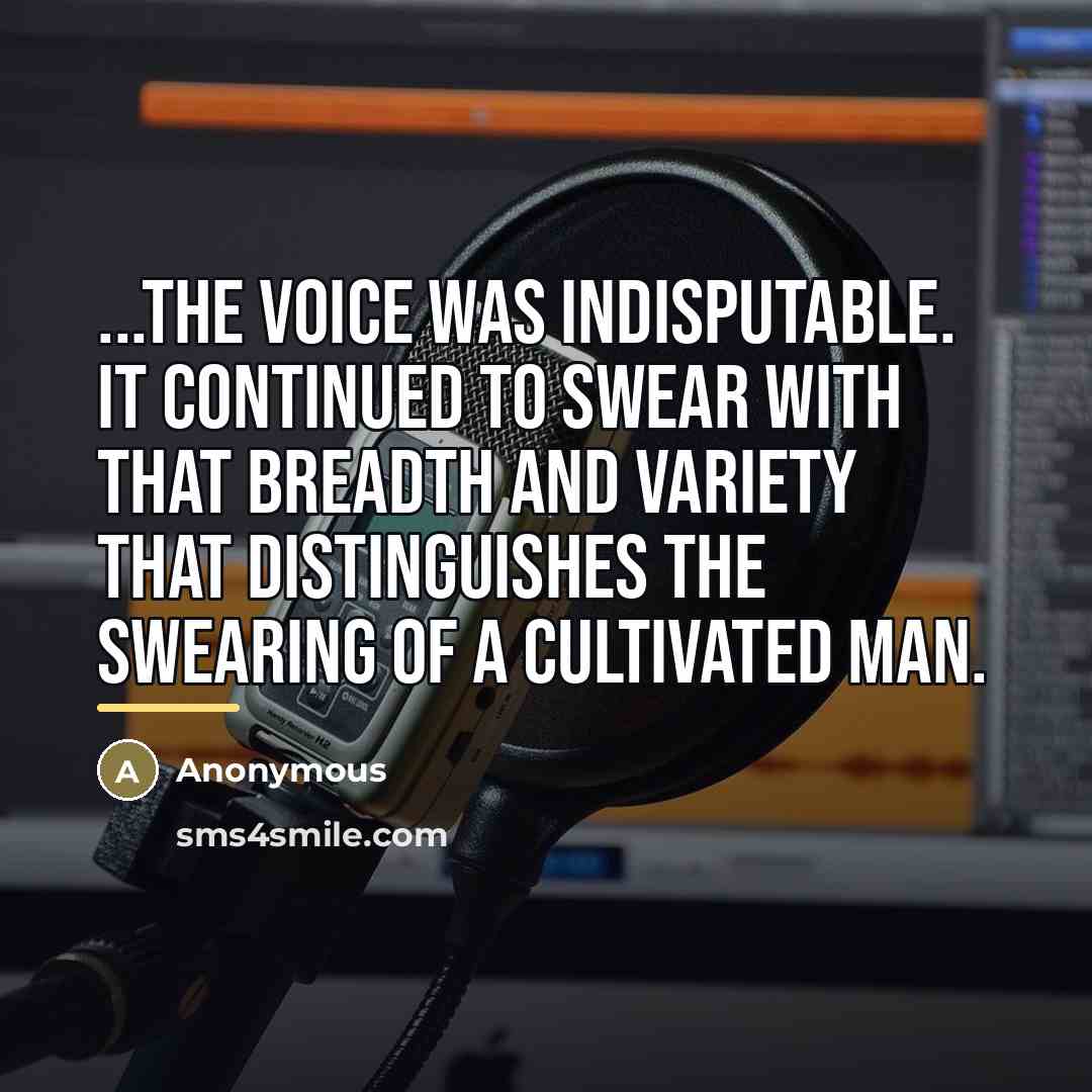 “...the voice was indisputable. It continued to swear with that…” quote by Anonymous