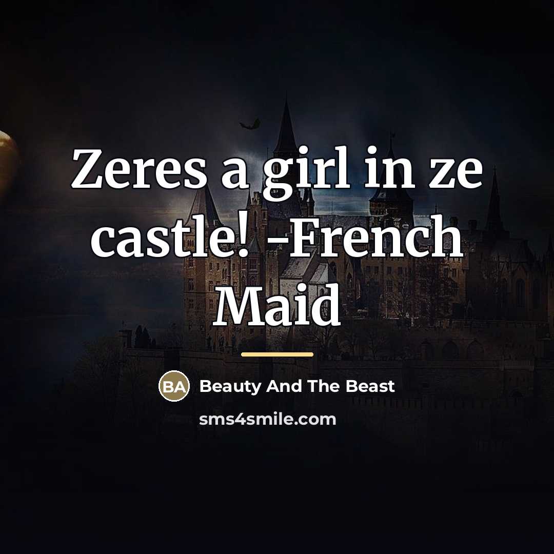 “Zeres a girl in ze castle! -French Maid…” quote by Beauty And The Beast