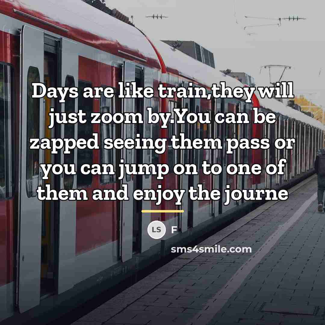 “Days are like train,they will just zoom by.You can be…” quote by F