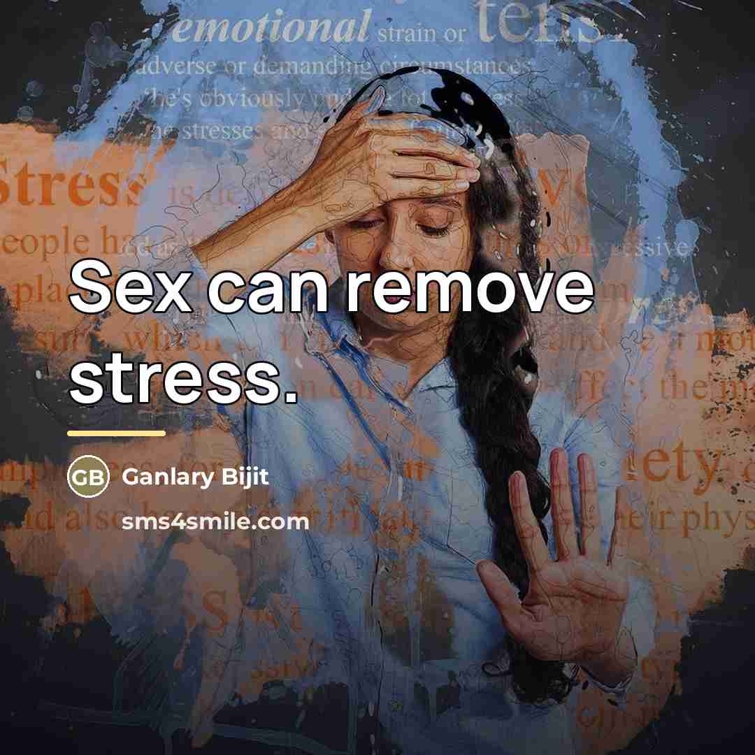“Sex can remove stress.…” quote by Ganlary Bijit