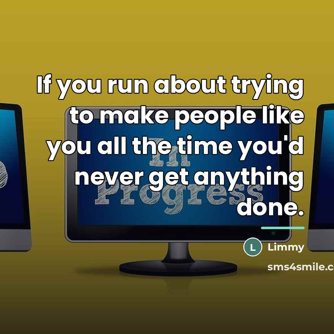 “If you run about trying to make people like you…” quote by Limmy