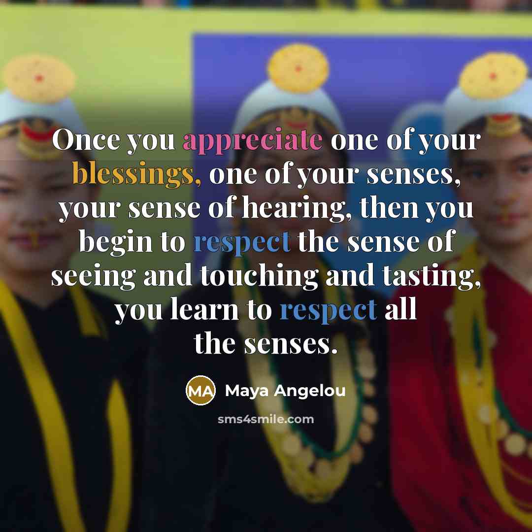 “Once you appreciate one of your blessings, one of your…” quote by Maya Angelou