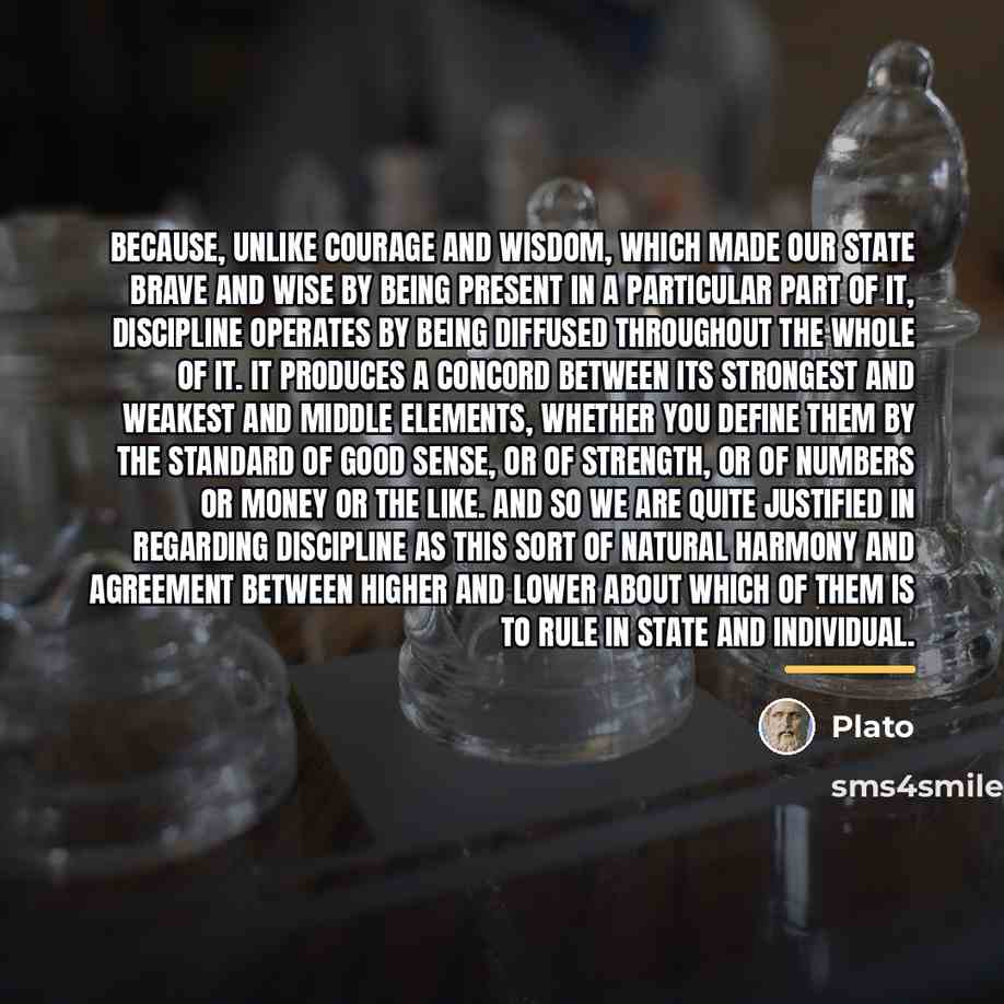 “Because, unlike courage and wisdom, which made our state brave…” quote by Plato