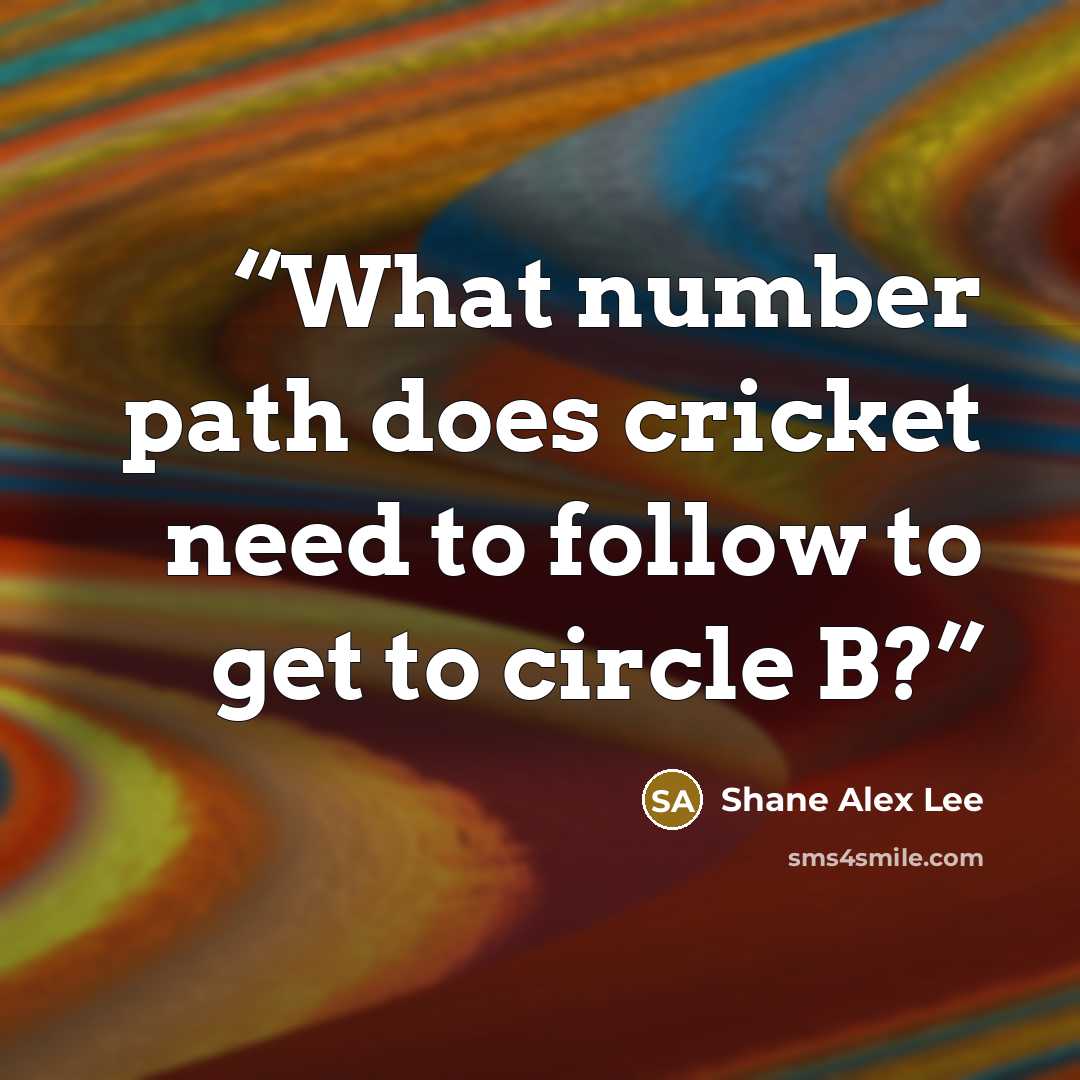 “What number path does cricket need to follow to get to circle B?” quote by Shane Alex Lee