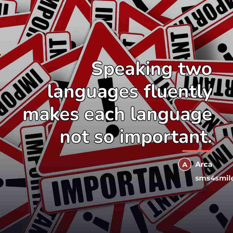 “Speaking two languages fluently makes each language not so important.…” quote by Arca