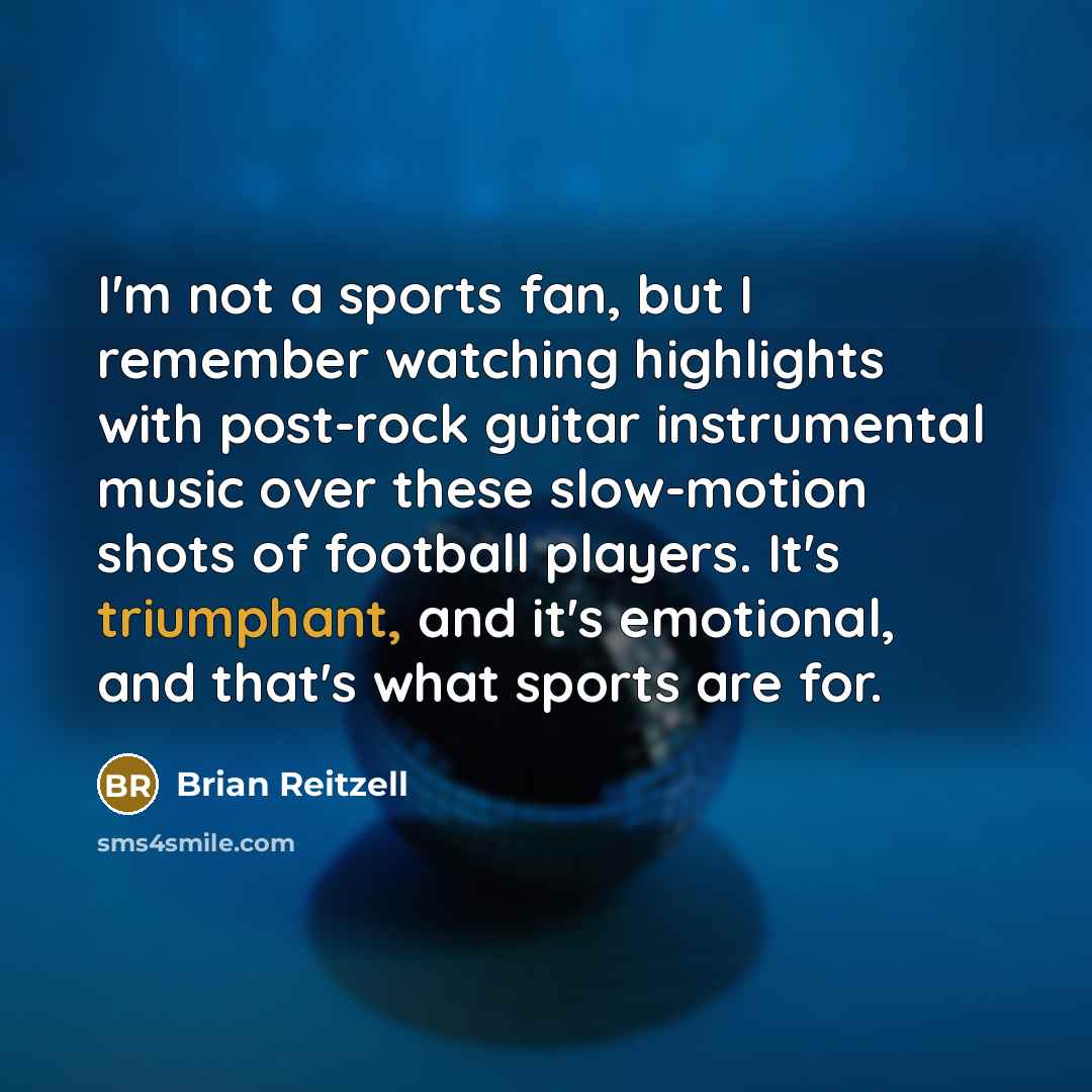 “I'm not a sports fan, but I remember watching highlights…” quote by Brian Reitzell