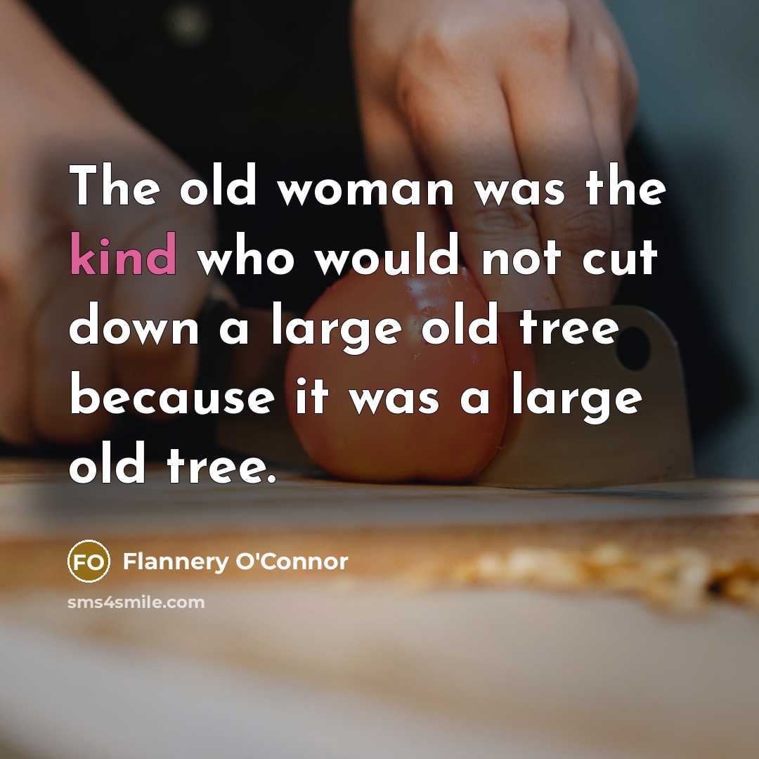“The old woman was the kind who would not cut…” quote by Flannery O'Connor