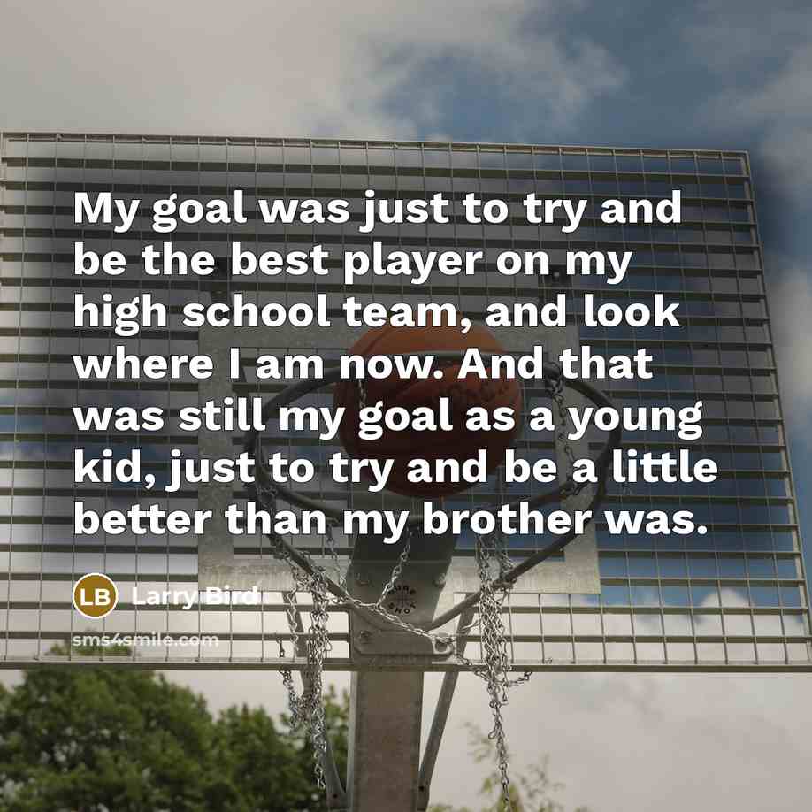“My goal was just to try and be the best…” quote by Larry Bird