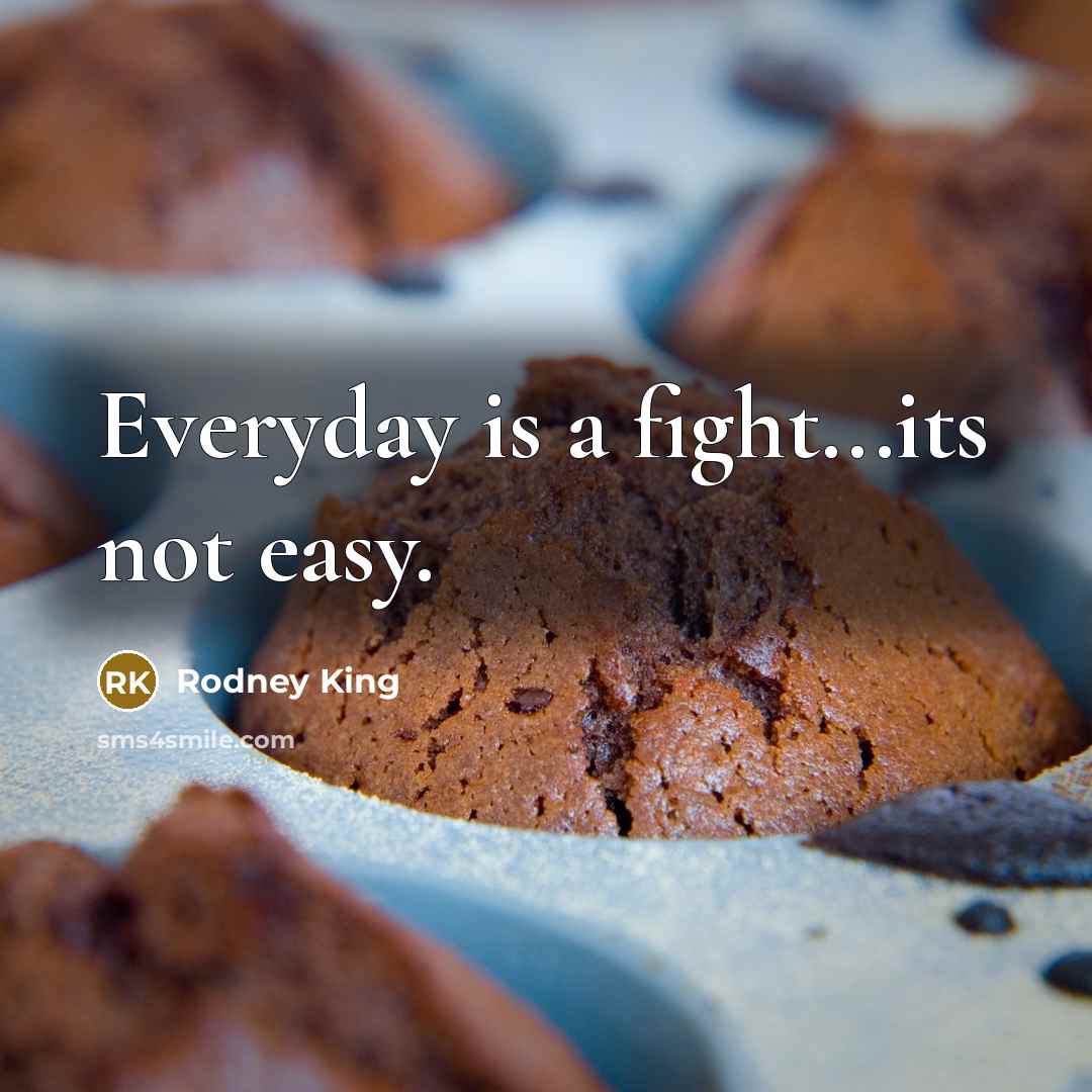 “Everyday is a fight...its not easy.…” quote by Rodney King