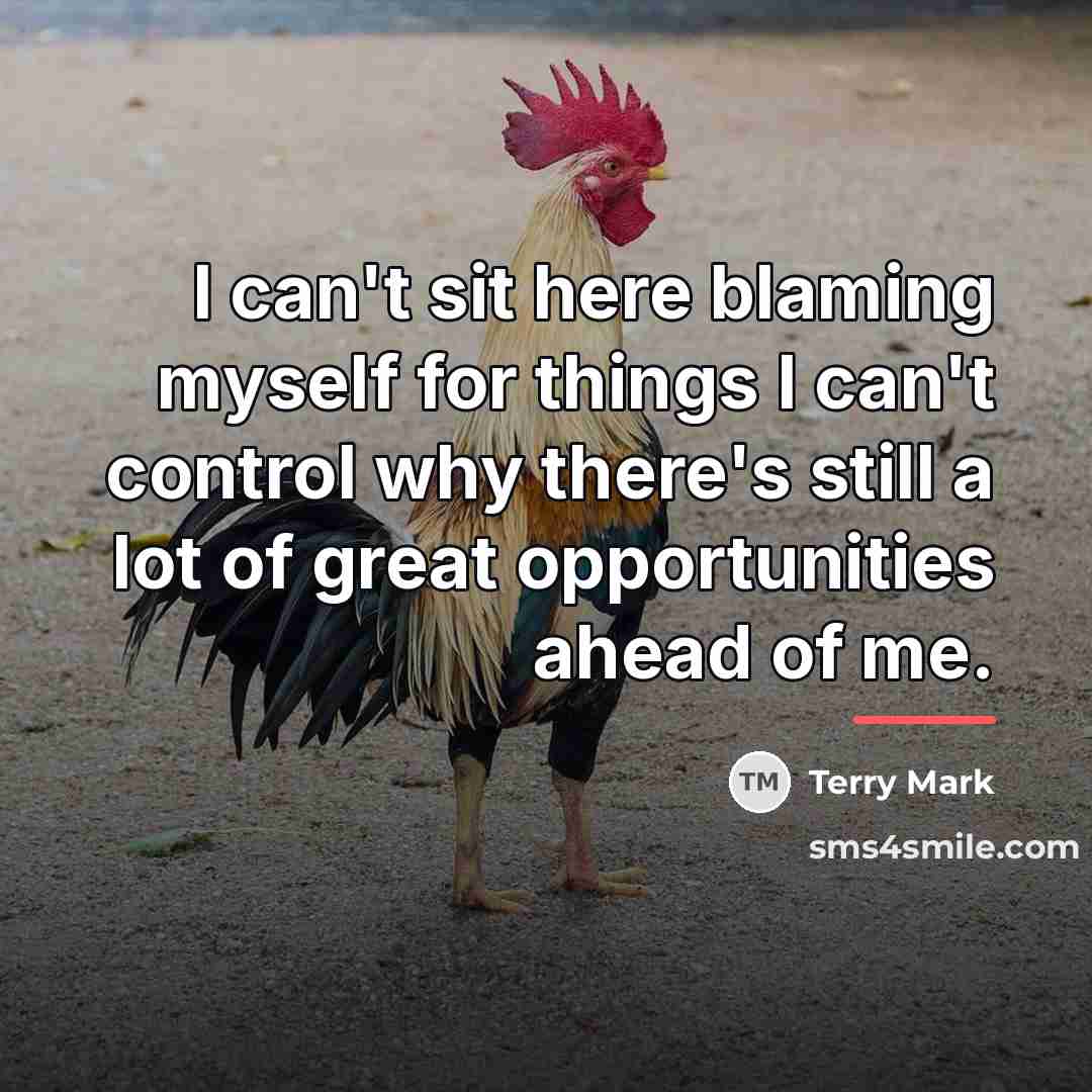 “I can't sit here blaming myself for things I can't…” quote by Terry Mark