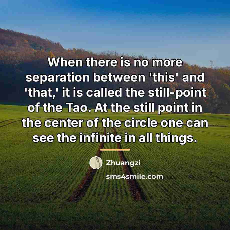“When there is no more separation between 'this' and 'that,'…” quote by Zhuangzi