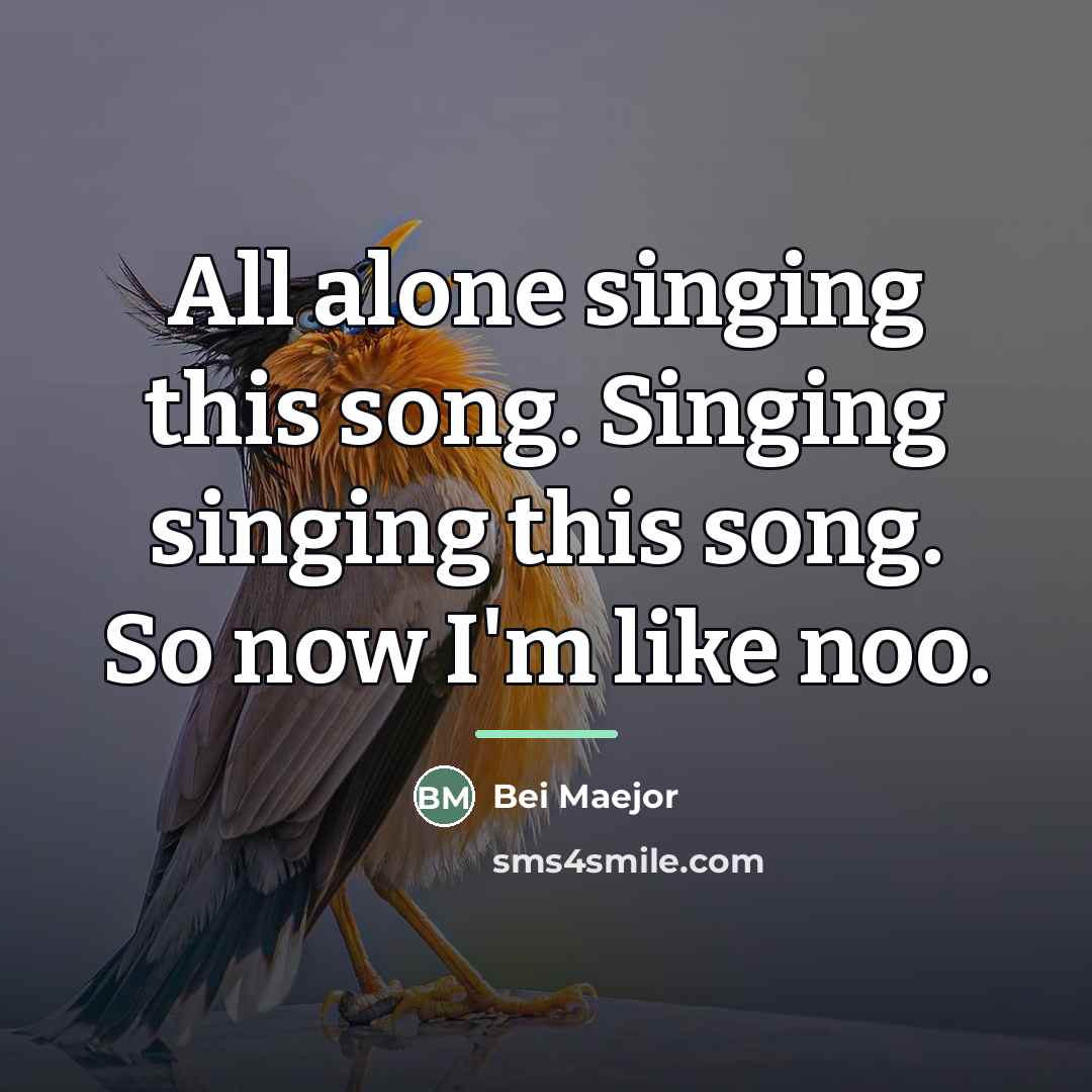 “All alone singing this song. Singing singing this song. So…” quote by Bei Maejor