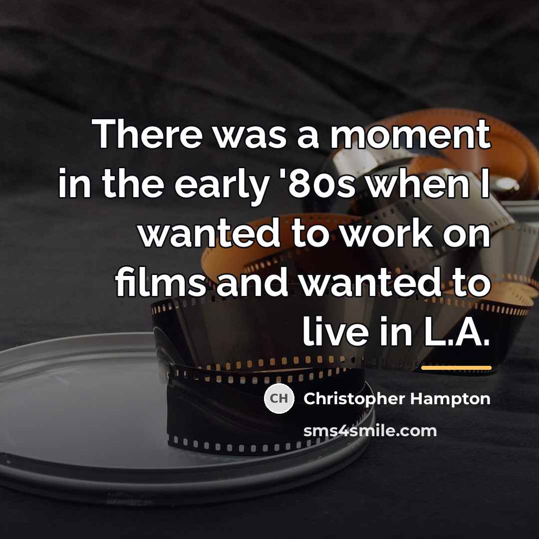 “There was a moment in the early '80s when I…” quote by Christopher Hampton