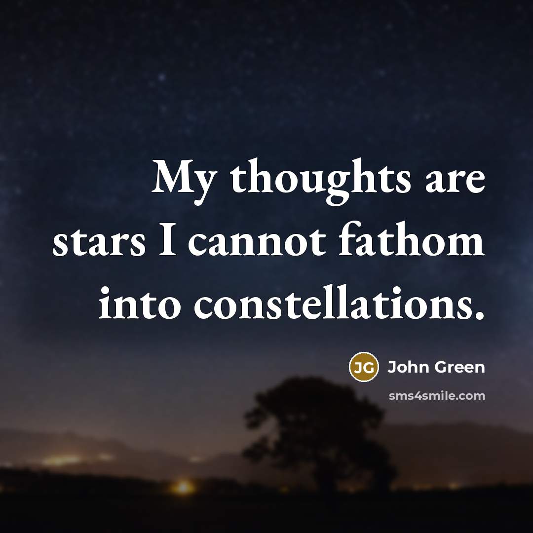 “My thoughts are stars I cannot fathom into constellations.…” quote by John Green