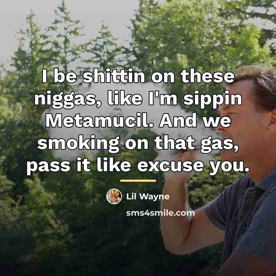 “I be shittin on these niggas, like I'm sippin Metamucil.…” quote by Lil Wayne