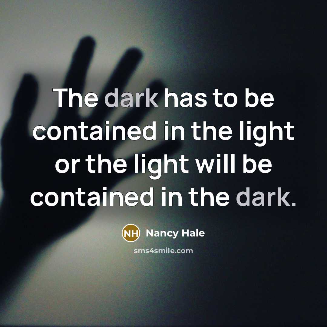“The dark has to be contained in the light or…” quote by Nancy Hale