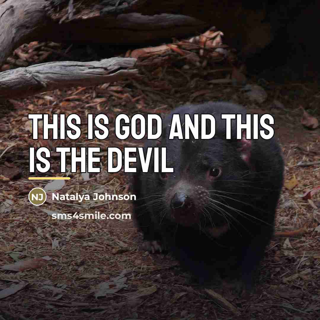 “This is god and this is the devil…” quote by Natalya Johnson